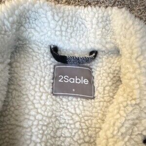 2sable Women’s S Plaid Sherpa Lined Tucker Buffalo Check Shacket Black & White